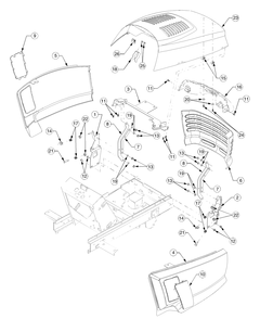 Grille, Hood And Side Panels Diagram and Parts List for GT2544 K015-Before-13A2D7L710 Cub Cadet Lawn Tractor